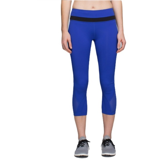 Lululemon Run Inspire Crop II (Mesh) Harbor Blue 6 - Picture 4 of 15